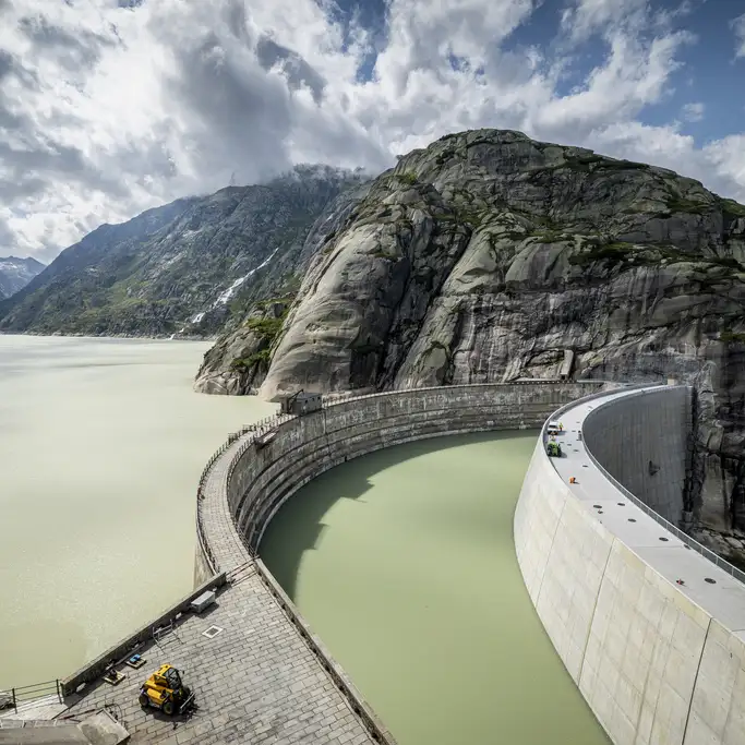 Staumauern Spitallamm an der Gimsel, Juli 2025